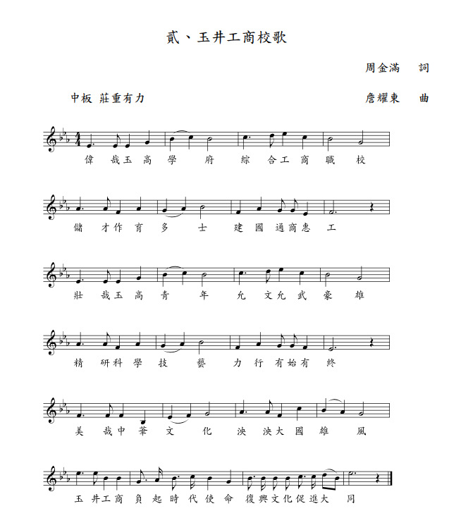玉井工商校歌
